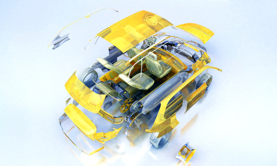 voiture-démontage-pièces-véhicule-3D